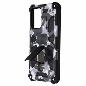MyBat Rugged Kickstand Case for Samsung Galaxy A52 5G - White Camo/Black Soft touch layer