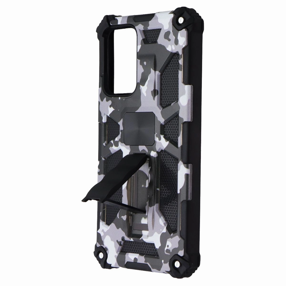 MyBat Rugged Kickstand Case for Samsung Galaxy A52 5G - White Camo/Black Soft touch layer