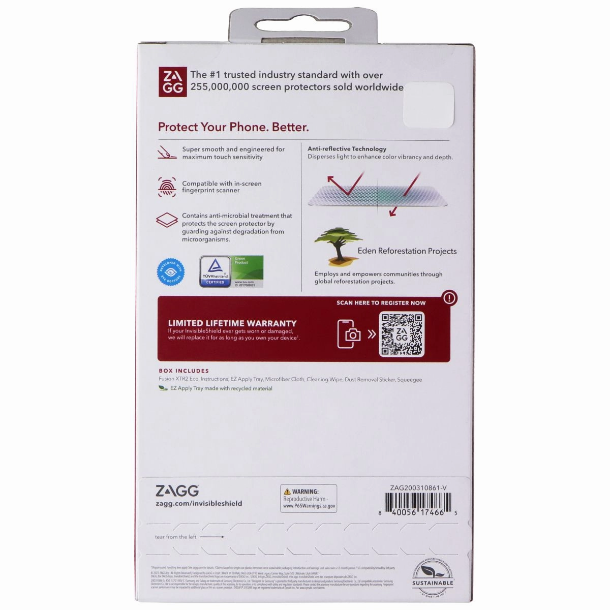 ZAGG Invisible Shield Fusion XTR2 Eco Screen Protector for Samsung Galaxy S23 Anti glare