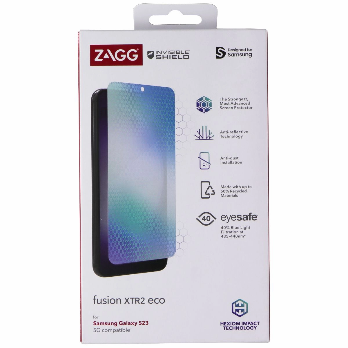 ZAGG Invisible Shield Fusion XTR2 Eco Screen Protector for Samsung Galaxy S23 travel safe protector