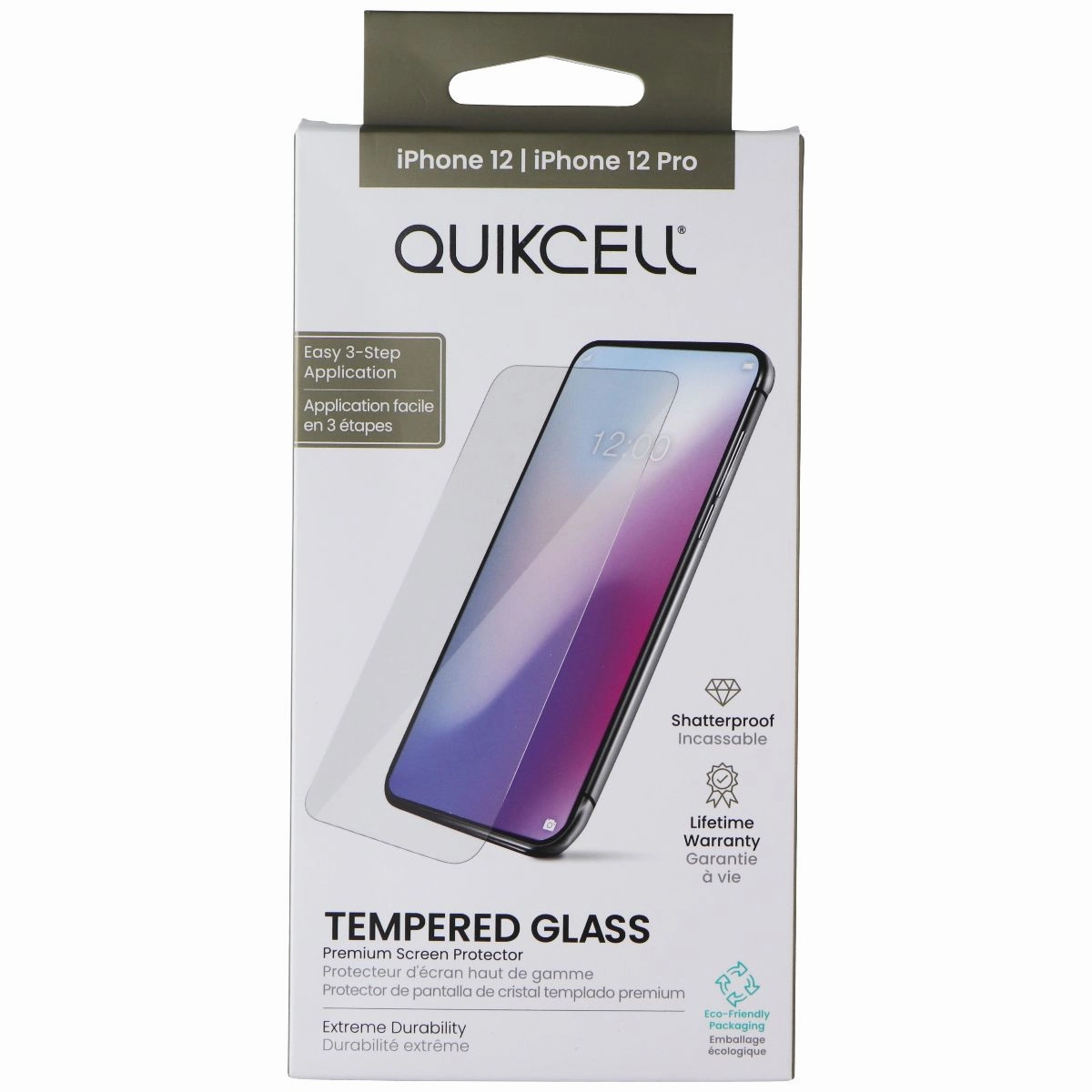Screen Guard Ultra Max Elite Quikcell Tempered Glass Screen Protector for Apple iPhone 12 / 12 Pro