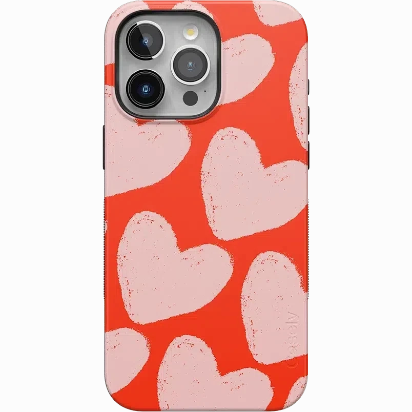 Love You More | Heart Doodle Case simple design Scratch Proof