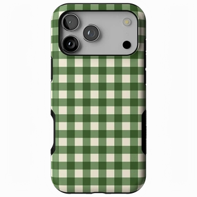 Modern Look Hand Friendly Checked Twice | Green Plaid Case