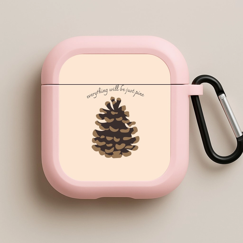 Everything Will Be Just Pine - Autumn AirPods Case Minimal Modern Organizer sleek ultra slim cover