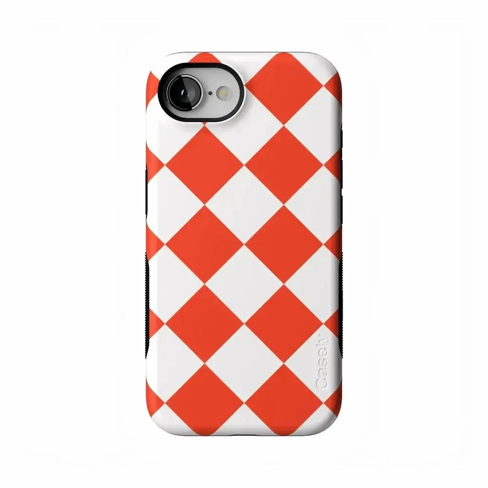 Red Checkerboard | High Contrast Design Case Hard Plastic Enhanced Durability