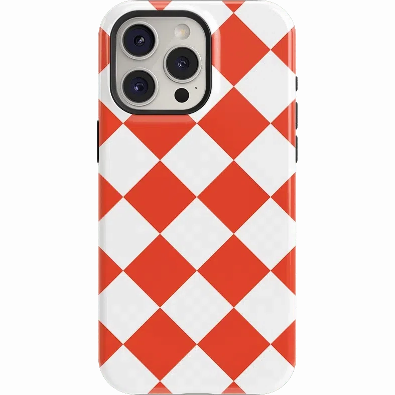 Red Checkerboard | High Contrast Design Case Protective Surface Strong protection