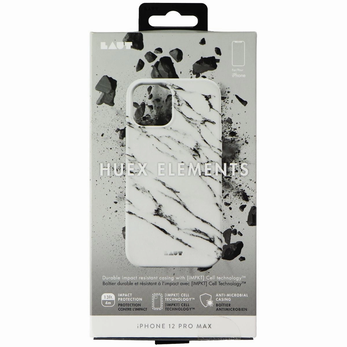 Laut HUEX ELEMENTS Series Case for iPhone 12 Pro Max - Marble White Protective Look