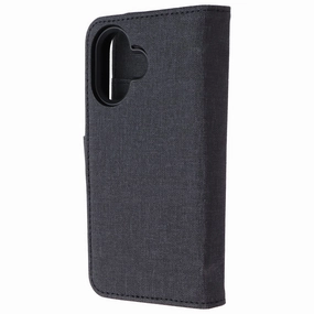 BLU Elements Folio 2-in-1 Series Case for MagSafe for Apple iPhone 16 - Black Soft Finish Texture