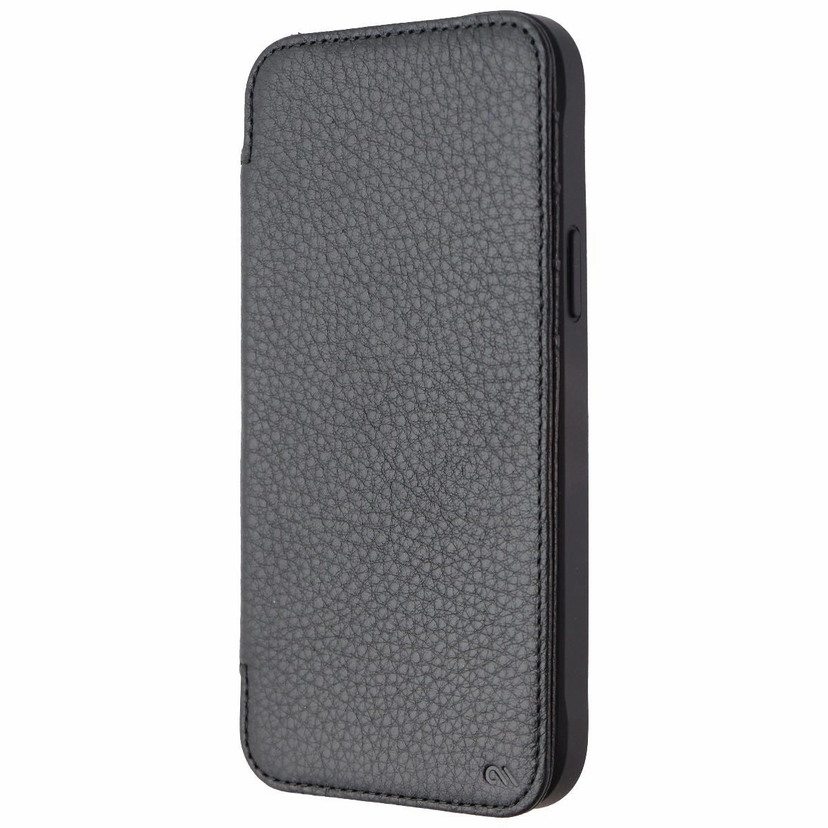 Case-Mate Wallet Folio Leather Case for MagSafe for iPhone 14 Plus - Black Minimal Pattern Texture Wireless charging