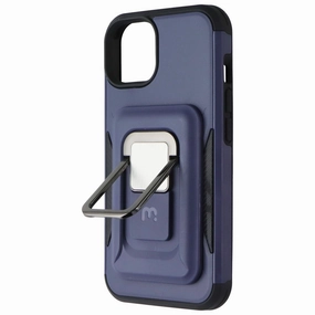 MyBat Pro Stealth MagKick Kickstand Case for Apple iPhone 14 - Blue/Black Rugged Outline Modern Finish