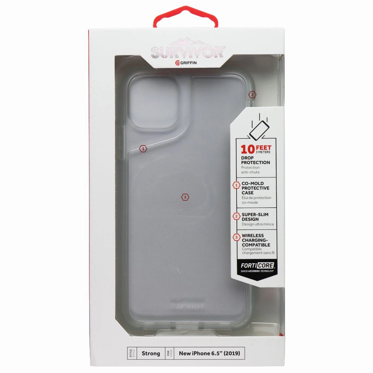 Griffin Survivor Strong Case for Apple iPhone 11 Pro Max - Clear Elegant Texture Polished Style