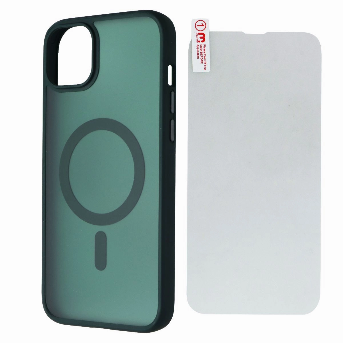 Elegant Layer Texture Durable Edge Layer MyBat Pro Hybrid Case for MagSafe for Apple iPhone 14 Plus - Green
