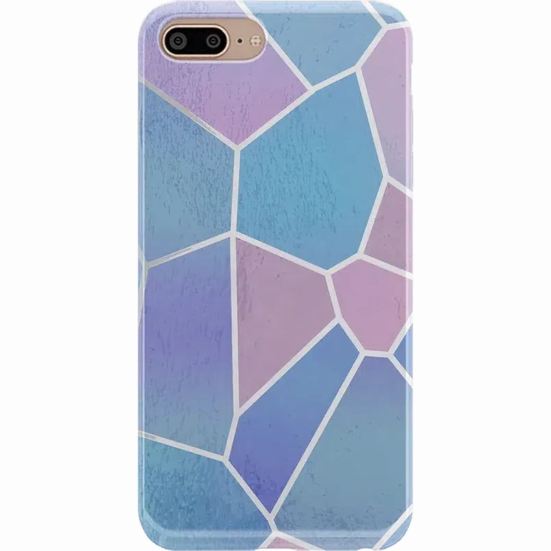Clear Protection Other Side | Holographic Metallic Stained Glass Marble Case