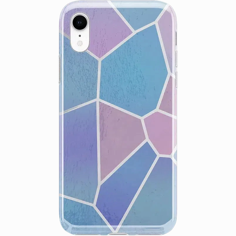 Transparent Shell Other Side | Holographic Metallic Stained Glass Marble Case