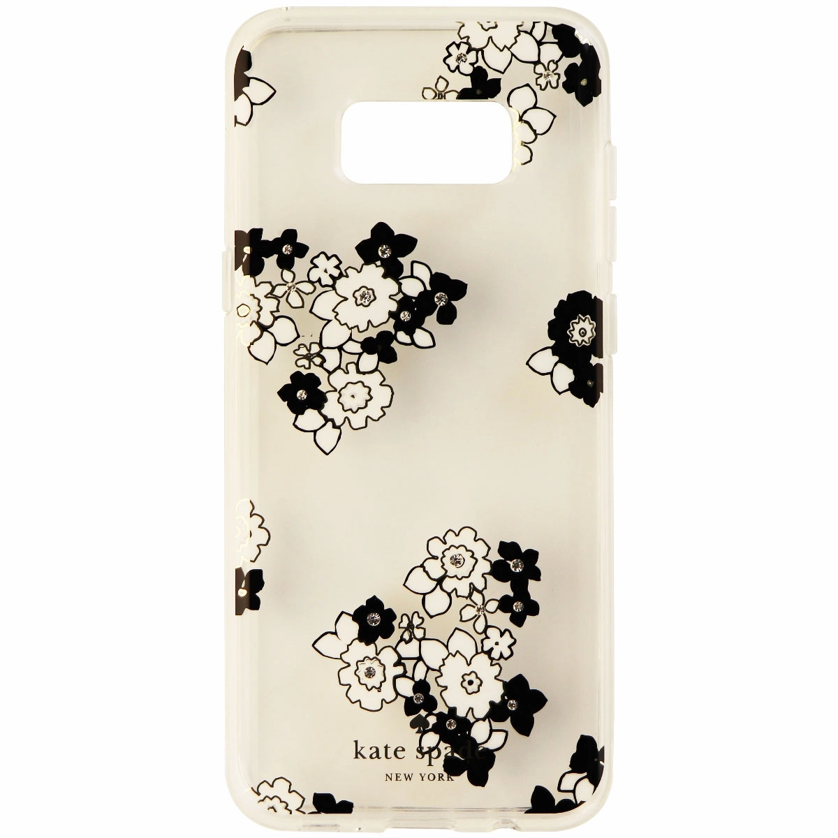 Crystal Finish Colorful option Kate Spade Hard Case for Samsung Galaxy S8  (Plus) - Clear/White Flowers/Gems