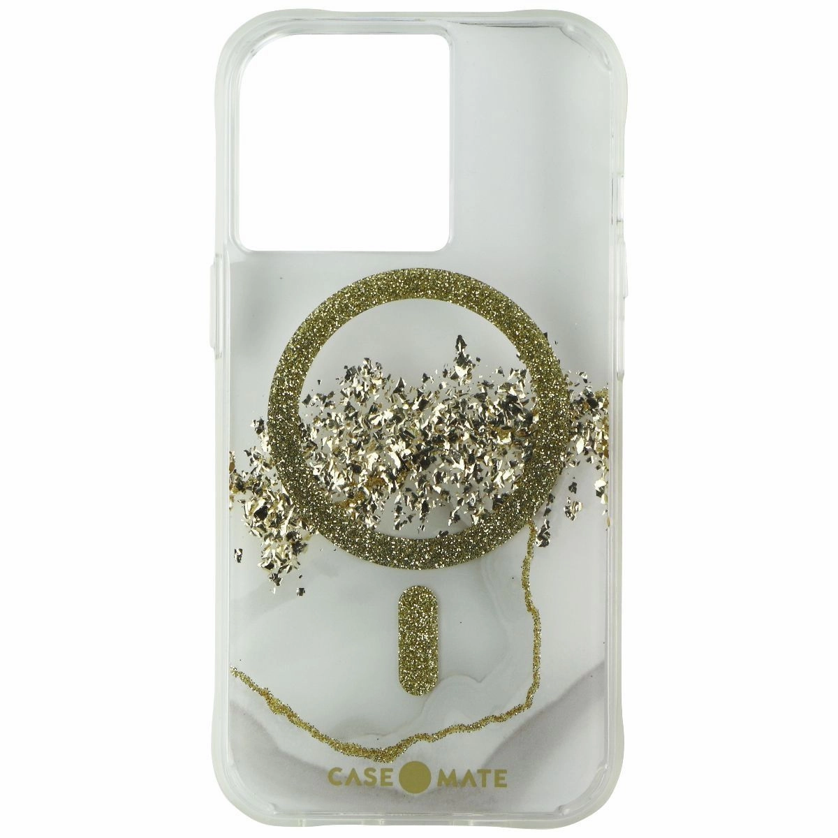 Case-Mate Karat Marble Case for MagSafe for iPhone 13 Pro - Clear/Gold/White Trendy Texture