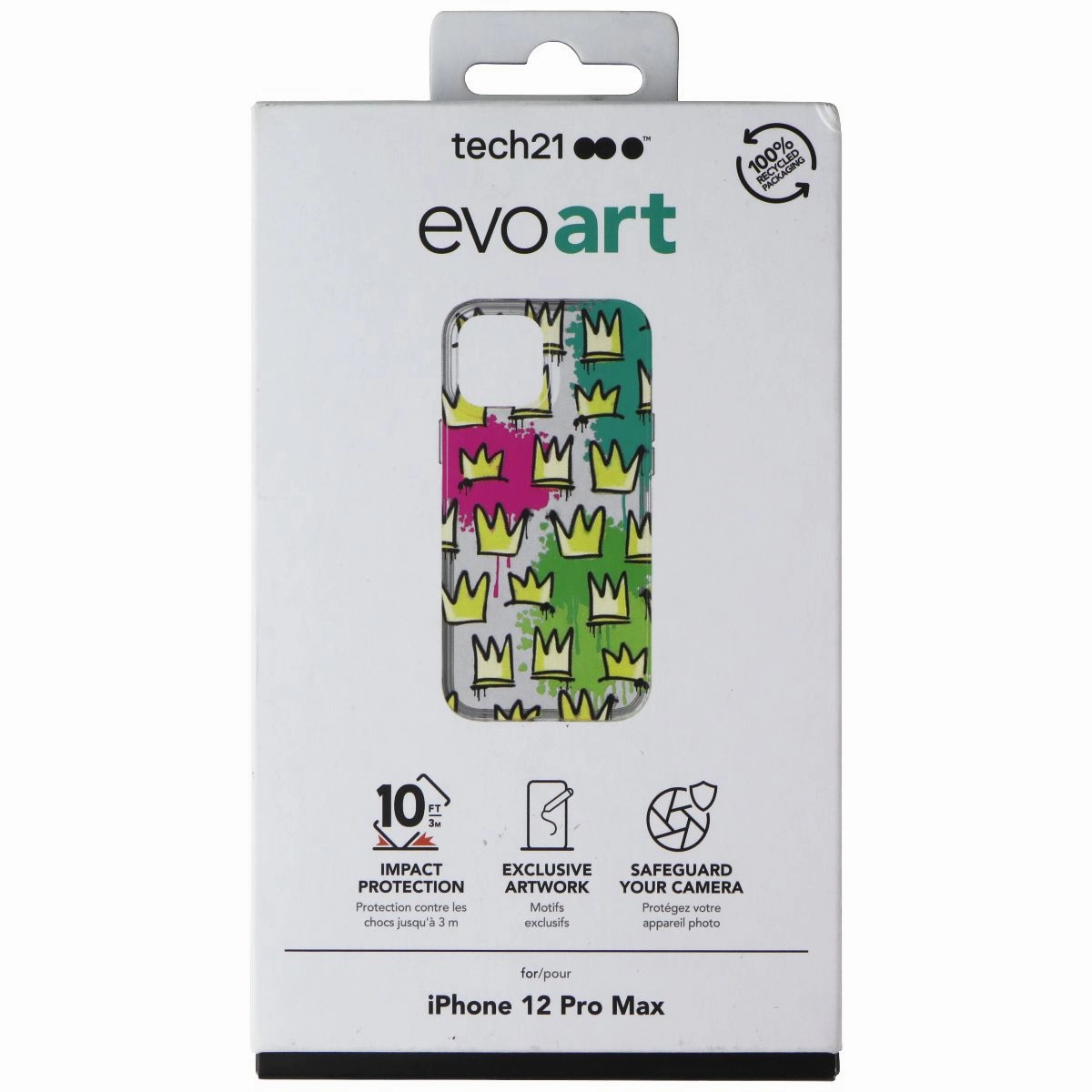 Stylish frame Soft Layered Design Tech21 Evo Art Series Case for Apple iPhone 12 Pro Max - Crown