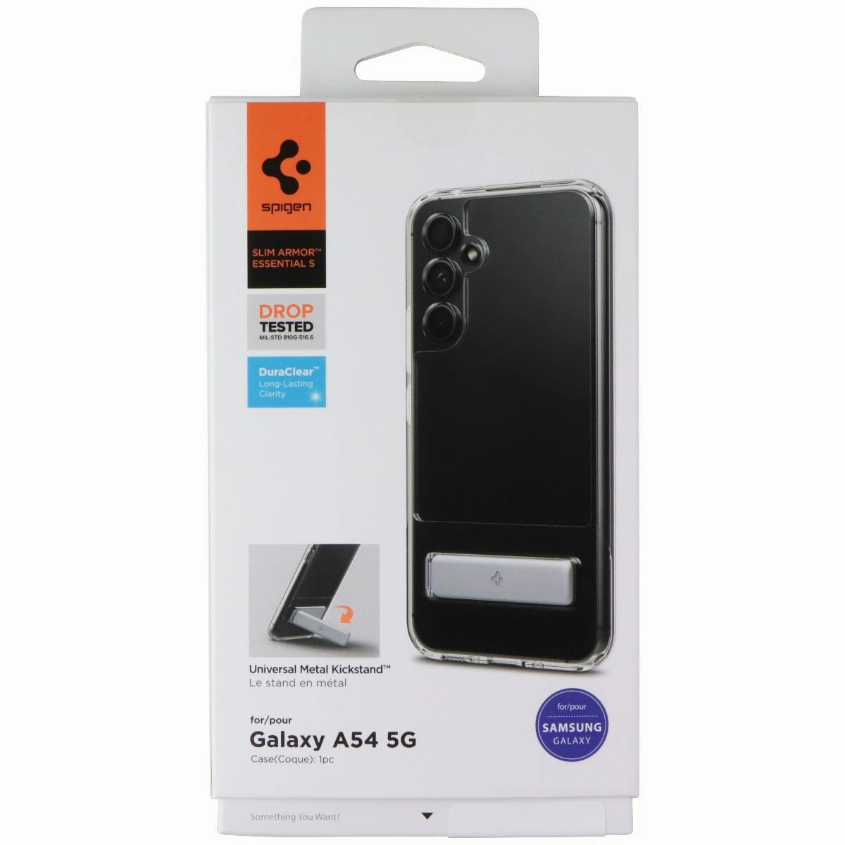 Vivid Surface Detail Spigen Slim Armor Essential S Case for Samsung Galaxy A54 (5G) - Crystal Clear