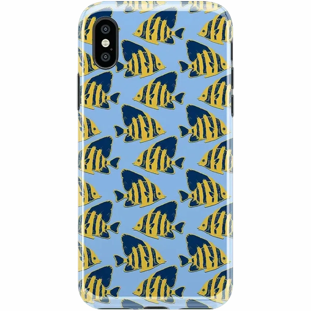 Something's Fishy | Navy Blue & Yellow Fish Print Case Elegant Build Smooth Detail