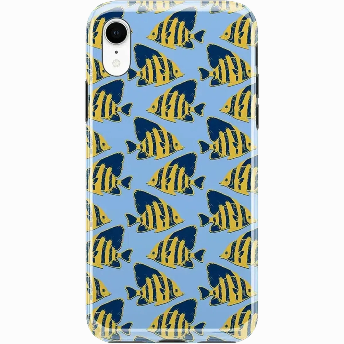 Flexible Layer Design Something's Fishy | Navy Blue & Yellow Fish Print Case