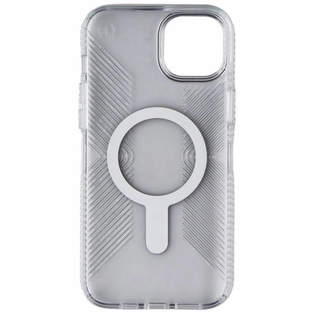 Water Resistant Hybrid Finish Texture Speck Perfect-Clear Grip Case for MagSafe for iPhone 15 Plus/14 Plus - Clear