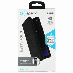 Textured Grip Speck Presidio Folio for Samsung Galaxy S9  (Plus) - Heathered Black/Slate Gray