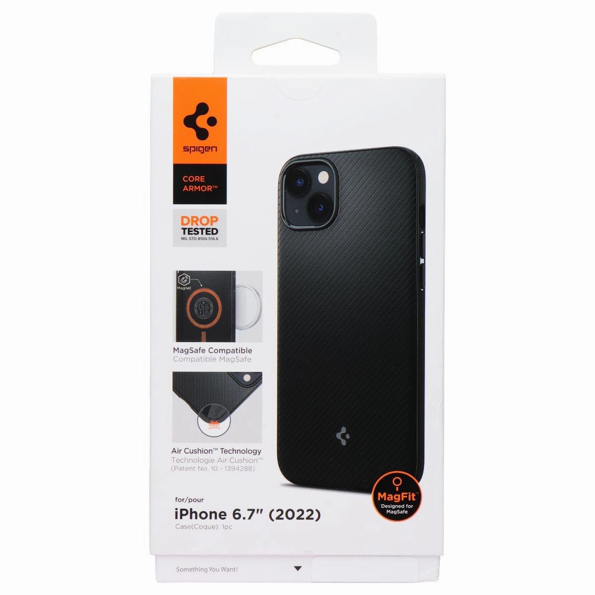 Spigen Core Armor MagFit Series Case for MagSafe for iPhone 14 Plus - Black Polished Surface Comfort Fit Edge