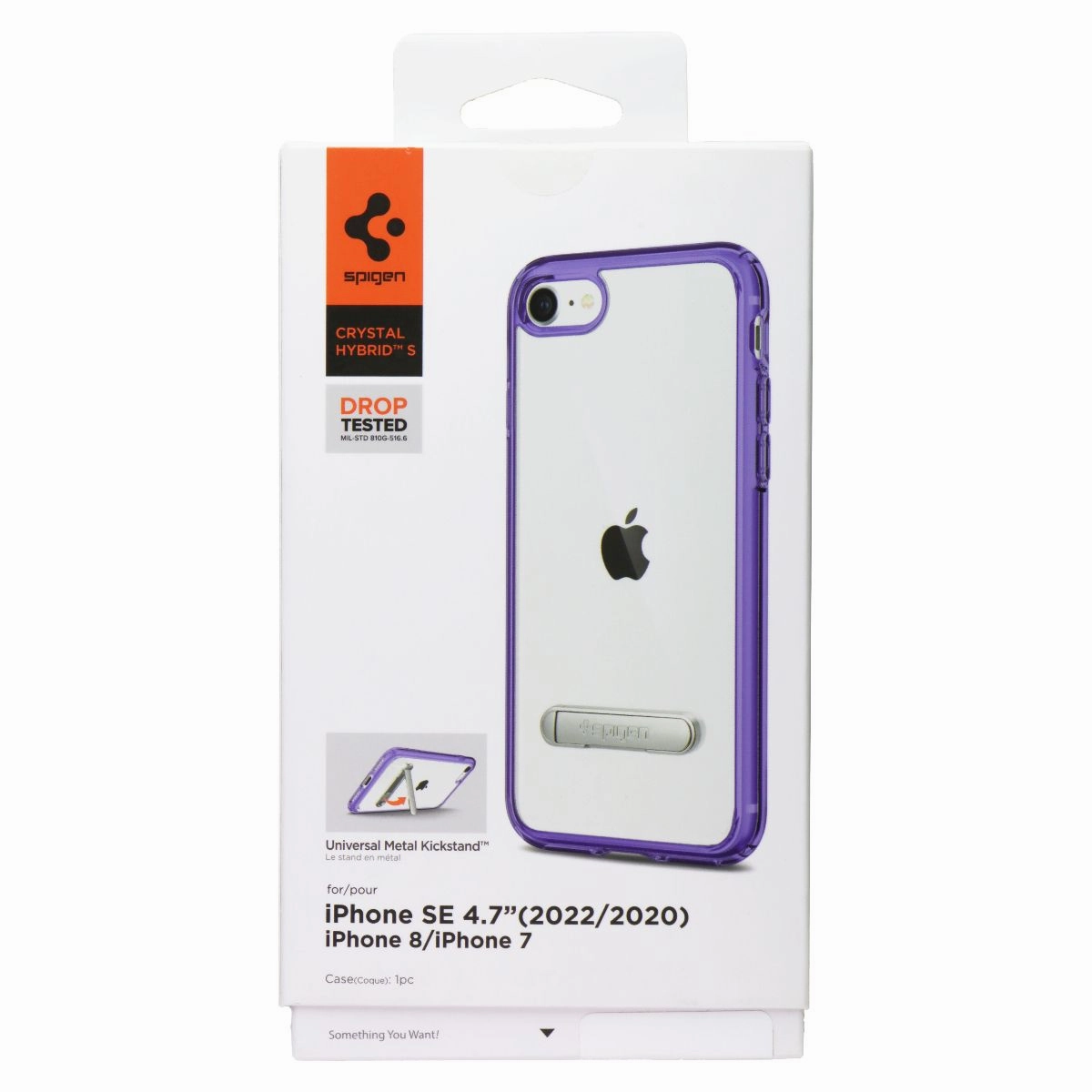 Elegant Accent Spigen Crystal Hybrid S Case for Apple iPhone SE (2020-22) / 8 / 7 - Purple