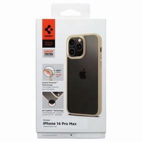 Hybrid Form Spigen Crystal Hybrid Series Case for Apple iPhone 14 Pro Max - Clear/Sand Beige