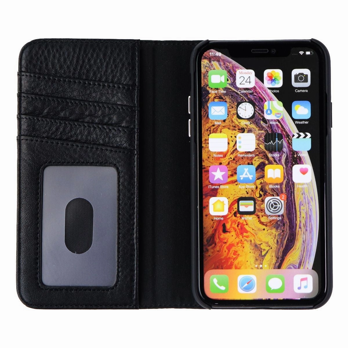Case-Mate Wallet Folio Case for Apple iPhone XR - Black (With Button Covers) Refined Edge Colorful Pattern