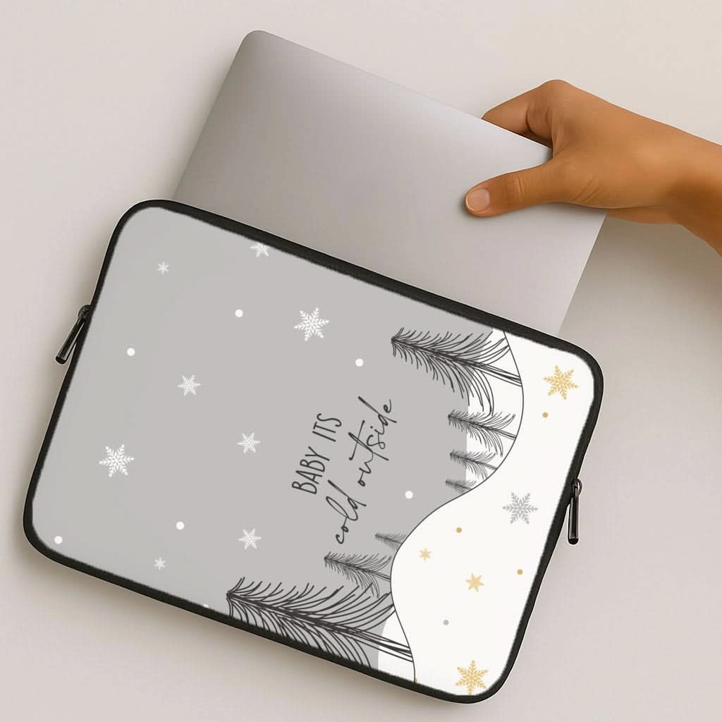 Baby It's Cold Outisde Landscape Laptop Sleeve simple design Matte Detail