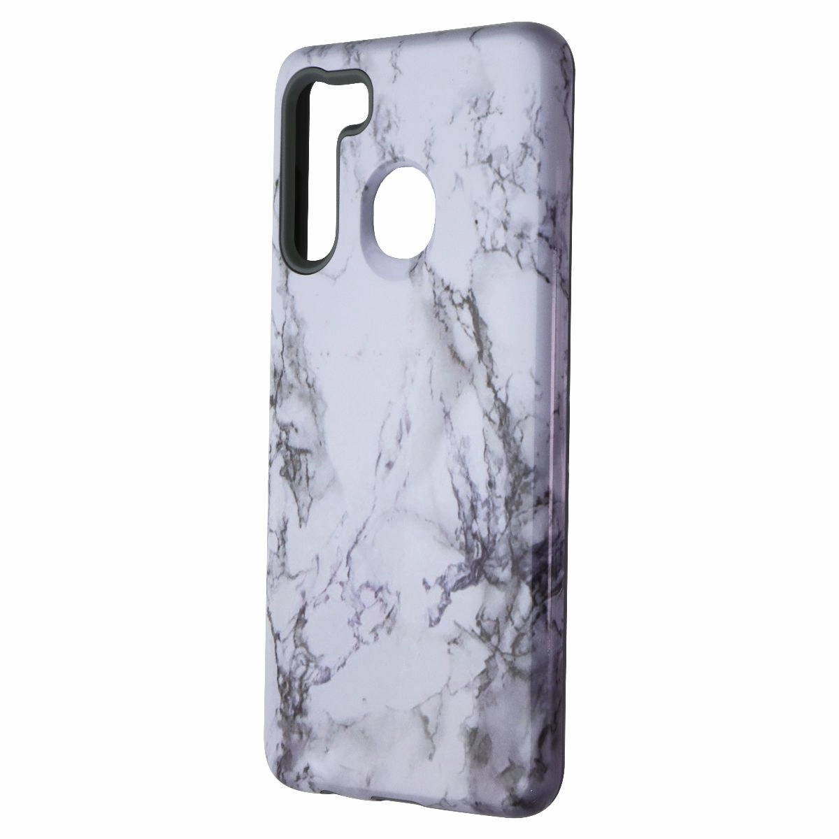 Office use MyBat Fuse Hybrid Series Dual-Layer Case for Samsung Galaxy A21 - White Marble