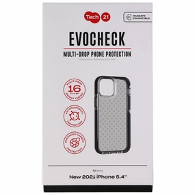Tech21 Evo Check Series Flexible Gel Case for Apple iPhone 13 mini - Black Hand Friendly Polished Texture Finish
