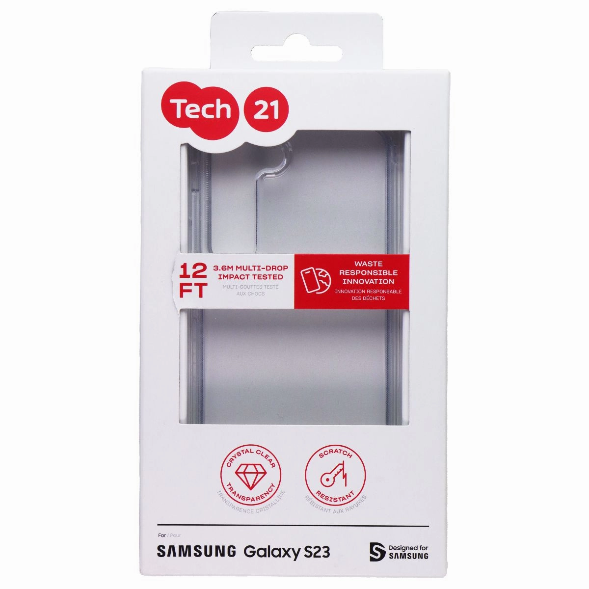 Tech21 EvoClear Series Case for Samsung Galaxy S23 - Clear Printed Artwork