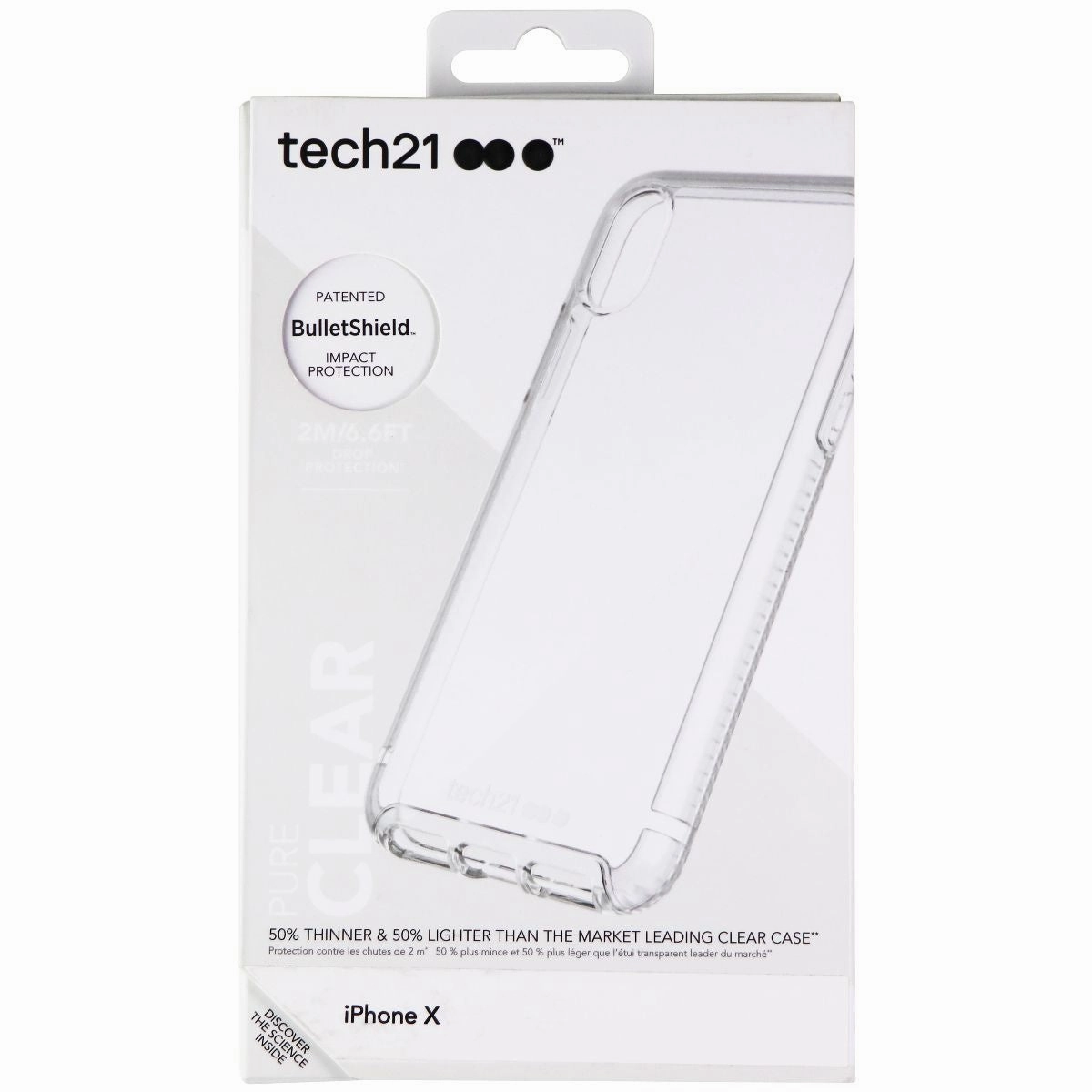 Tech21 Pure Clear Series Hybrid Case for Apple iPhone Xs/X - Clear Shock Surface Soft Feelings