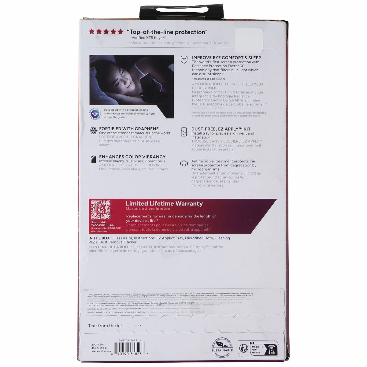 ZAGG Invisible Shield XTR4 Screen Protector for Apple iPhone 16 Plus / 15 Plus Touch sensitive reusable screen protector