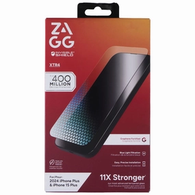 ZAGG Invisible Shield XTR4 Screen Protector for Apple iPhone 16 Plus / 15 Plus Home use Universal Fit Design
