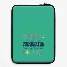 Modern Surface Design Elegant Accent The Most Wonderful Time Of The Year Geometric Laptop Sleeve