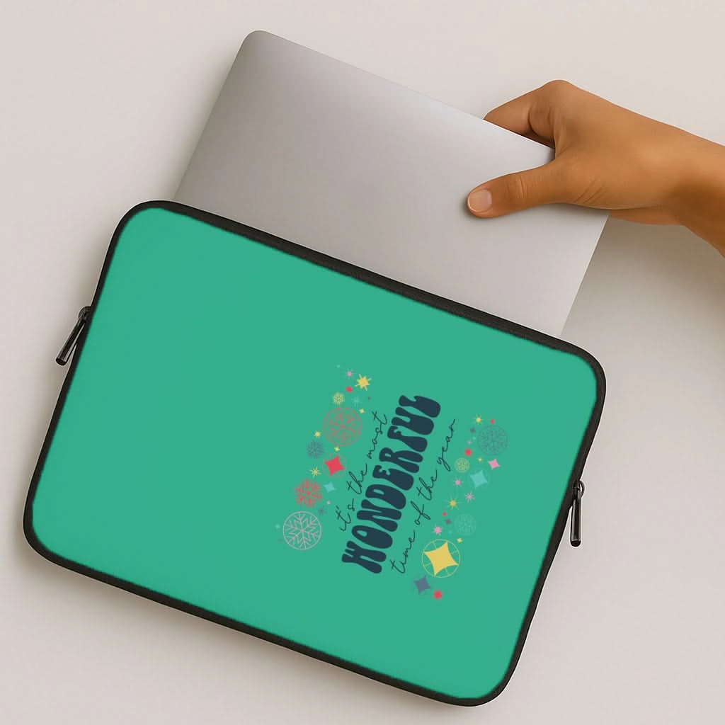 The Most Wonderful Time Of The Year Geometric Laptop Sleeve Shockproof Edge