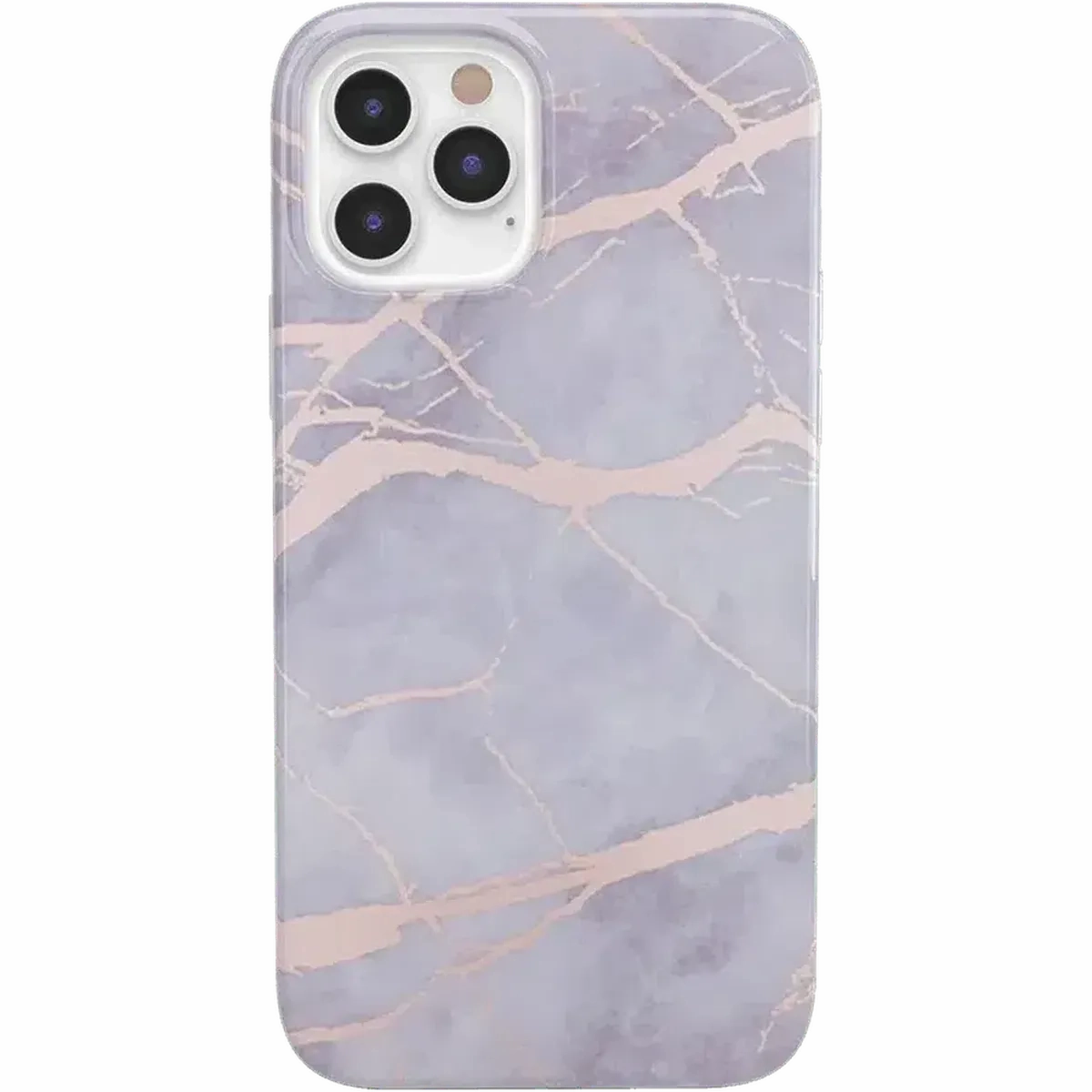 Touch of Lavender | Lavender Gray & Rose Gold Marble Case Slim Profile