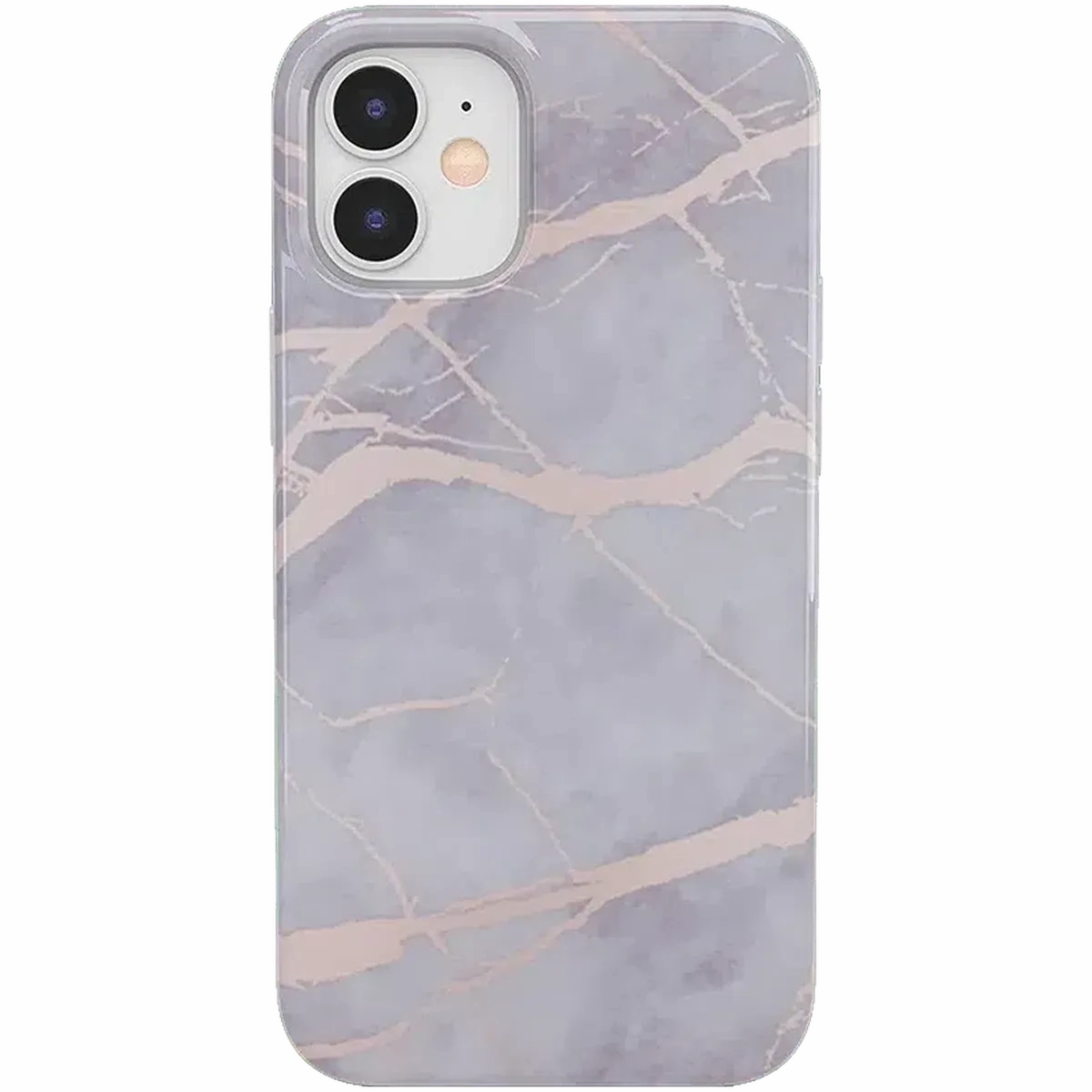 Durable Texture Finish Touch of Lavender | Lavender Gray & Rose Gold Marble Case