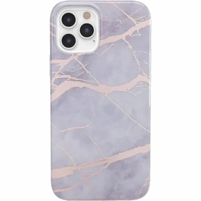 Touch of Lavender | Lavender Gray & Rose Gold Marble Case Slim Profile