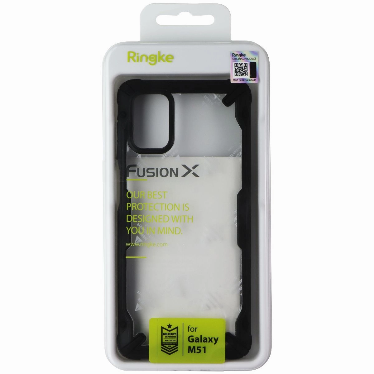 Matte Texture Finish Shock absorption Ringke Fusion X Series Case for Samsung Galaxy M51 - Black / Clear