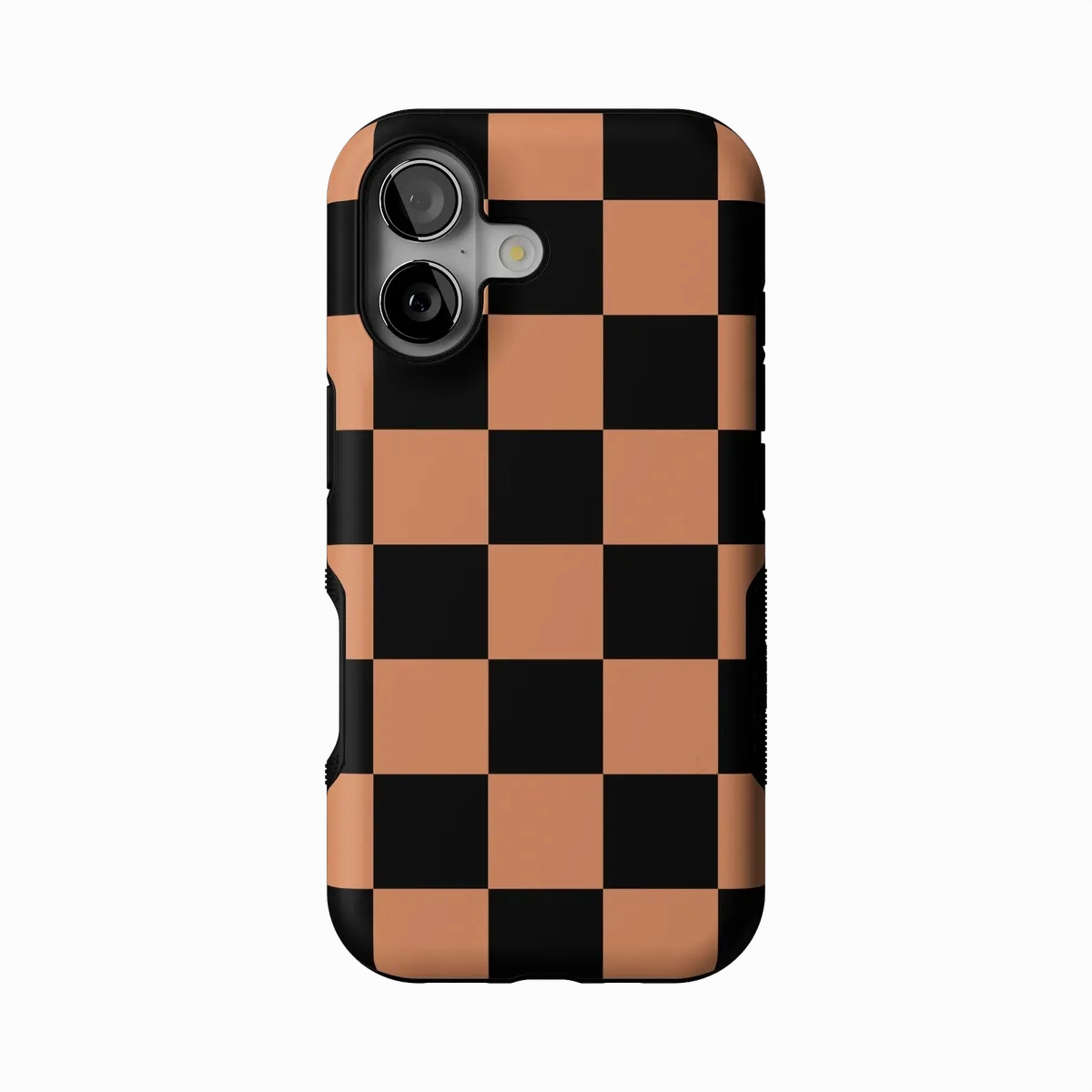 Luxury Finish Fit Check | Black & Brown Checkerboard Case