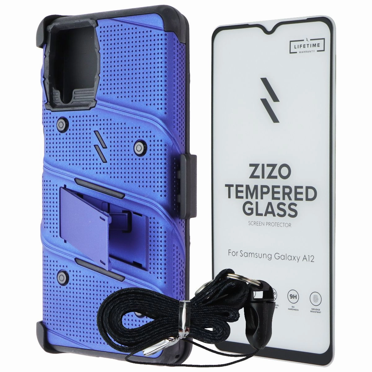ZIZO Bolt Series Case / Holster / Glass for Samsung Galaxy A12 - Blue Comfort Accessory Modern Layer