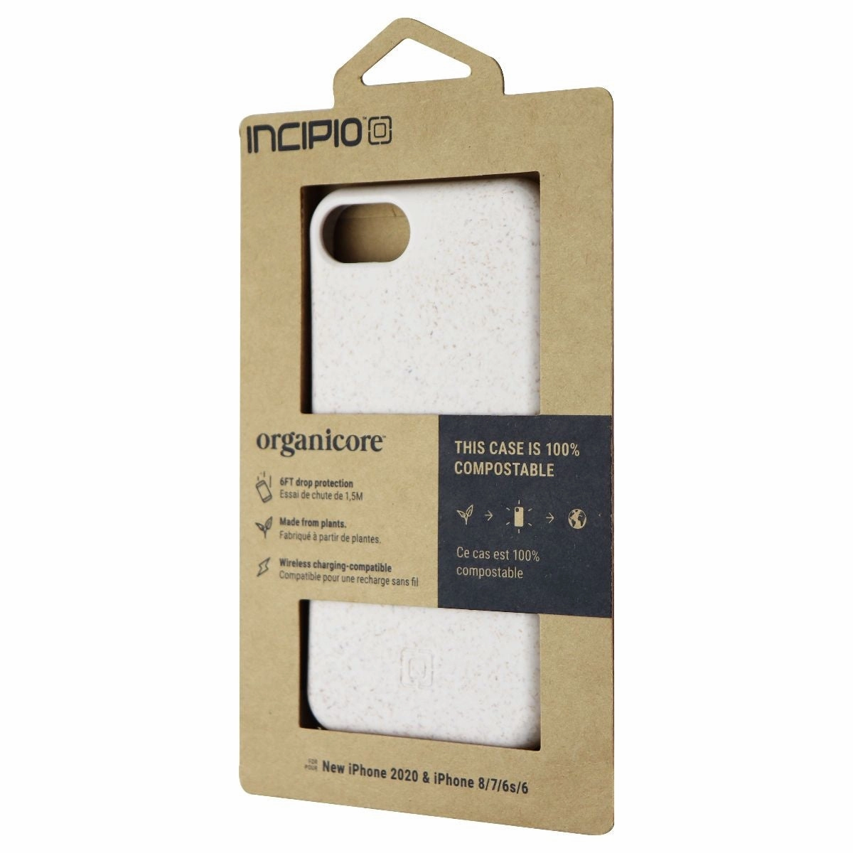 Incipio Organicore Slim Case for Apple iPhone SE (2nd Gen) & 8/7 - Oatmeal Beige Stylish Detailing Flexible Protection