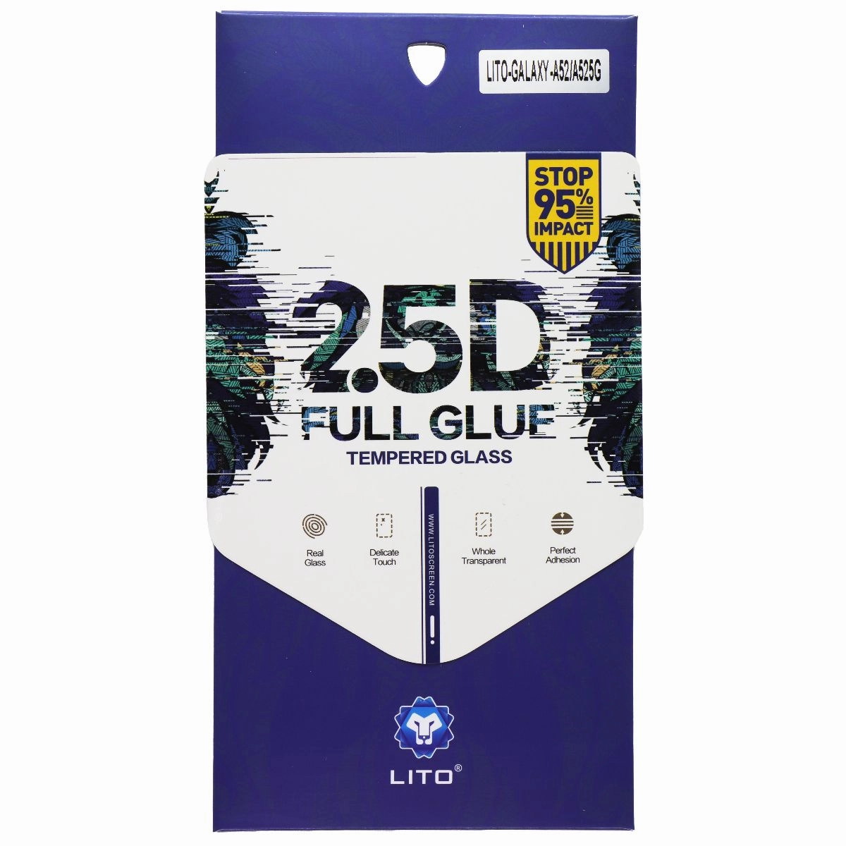 Scratch Proof Impact Resistant Film LITO 2.5D Full Glue Tempered Glass for Samsung Galaxy A52 / A52 5G