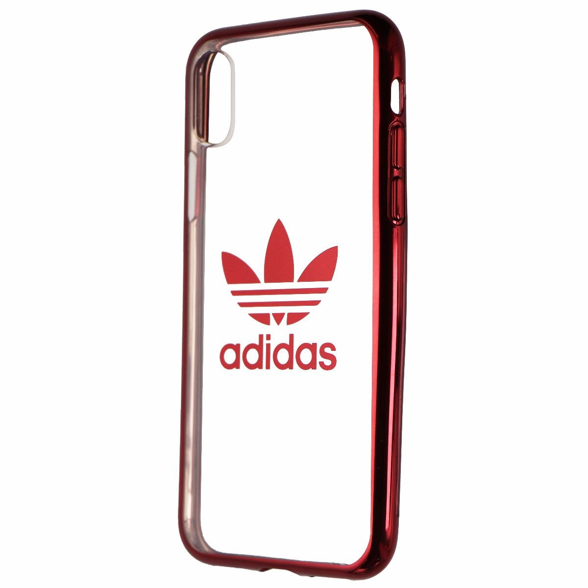Adidas Flexible Clear Case for Apple iPhone Xs and X - Clear/Red/Adidas Logo Shock Cushion