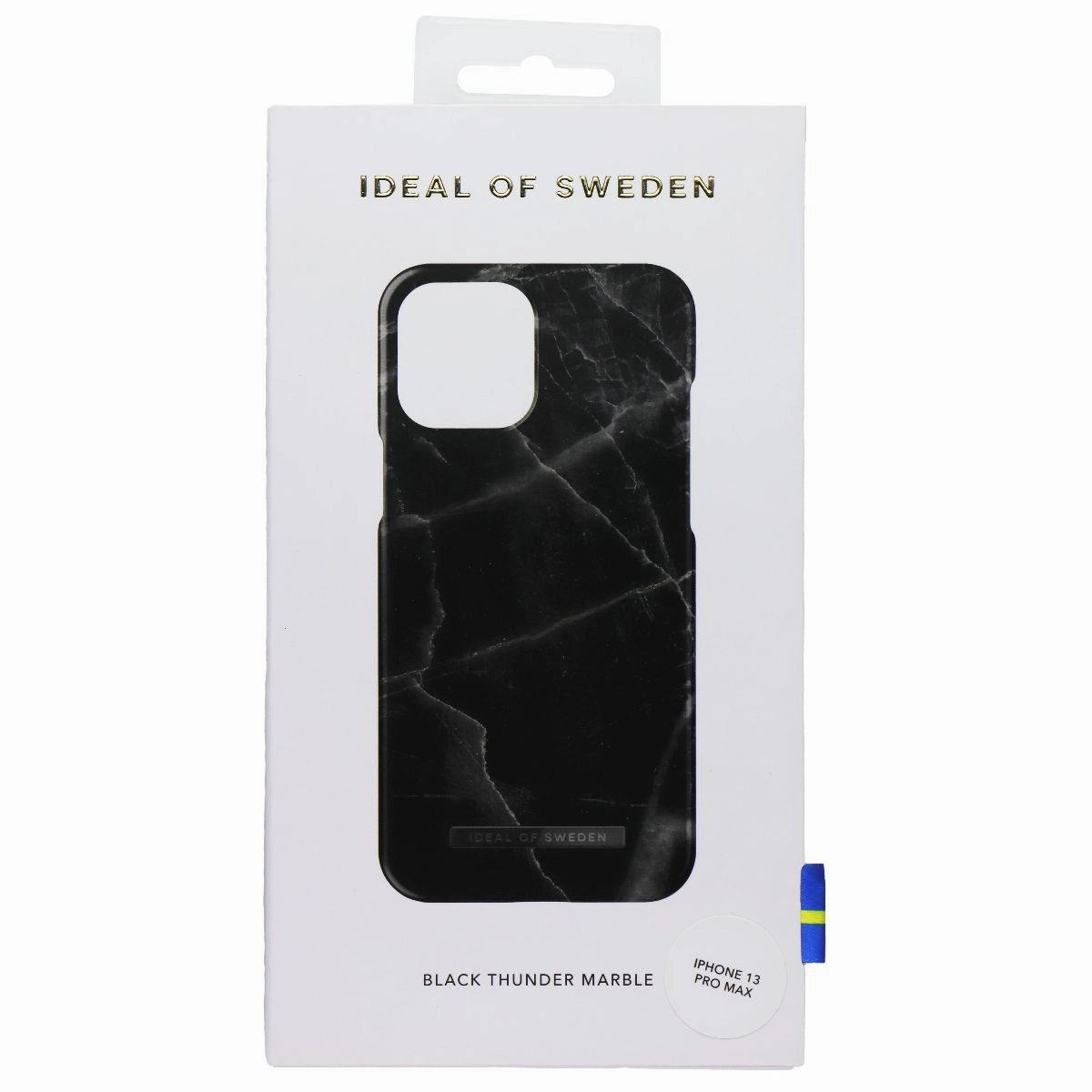 Hybrid Pattern Texture iDeal of Sweden Printed Case for iPhone 13 Pro Max - Black Thunder Marble