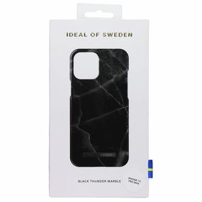 Hybrid Pattern Texture iDeal of Sweden Printed Case for iPhone 13 Pro Max - Black Thunder Marble